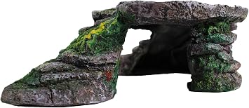 PENN-PLAX Reptology Shale Scape Step Ledge Decorative Resin for Aquariums & Terrariums Great for Reptiles, Amphibians, and Fish Small