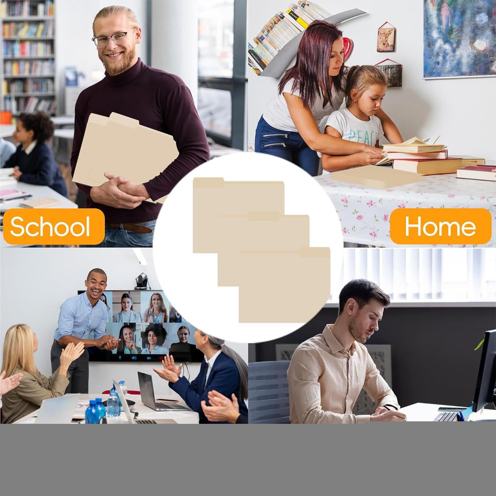 Teczki do dokumentów Organizator Dokumentów | Teczki Letter Z Wycięciem 1/3 do archiwizacji domowych rachunków, organizacji materiałów szkolnych i zarządzania pracą