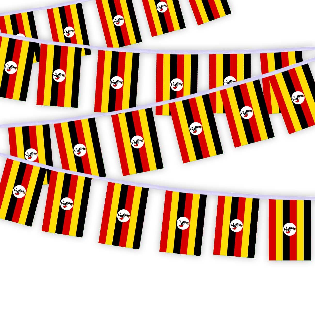 30 PCS Uganda Flag String,32 FT Ugandan Decor Bunting,Decoration Banner for Outdoor Indoor Patio Yard Decor — image 1