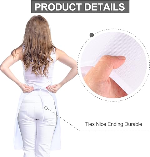 Vista 28 de Tarpop Paquete de 24 delantales con babero unisex, delantal comercial, delantal resistente para cocina, barbacoa, manualidades, para mujeres, Negro