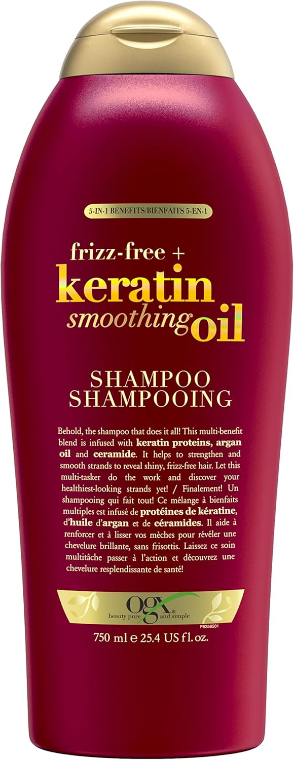 OGX FrizzFree + Keratin Smoothing Oil Shampoo, 750ml Amazon.ca