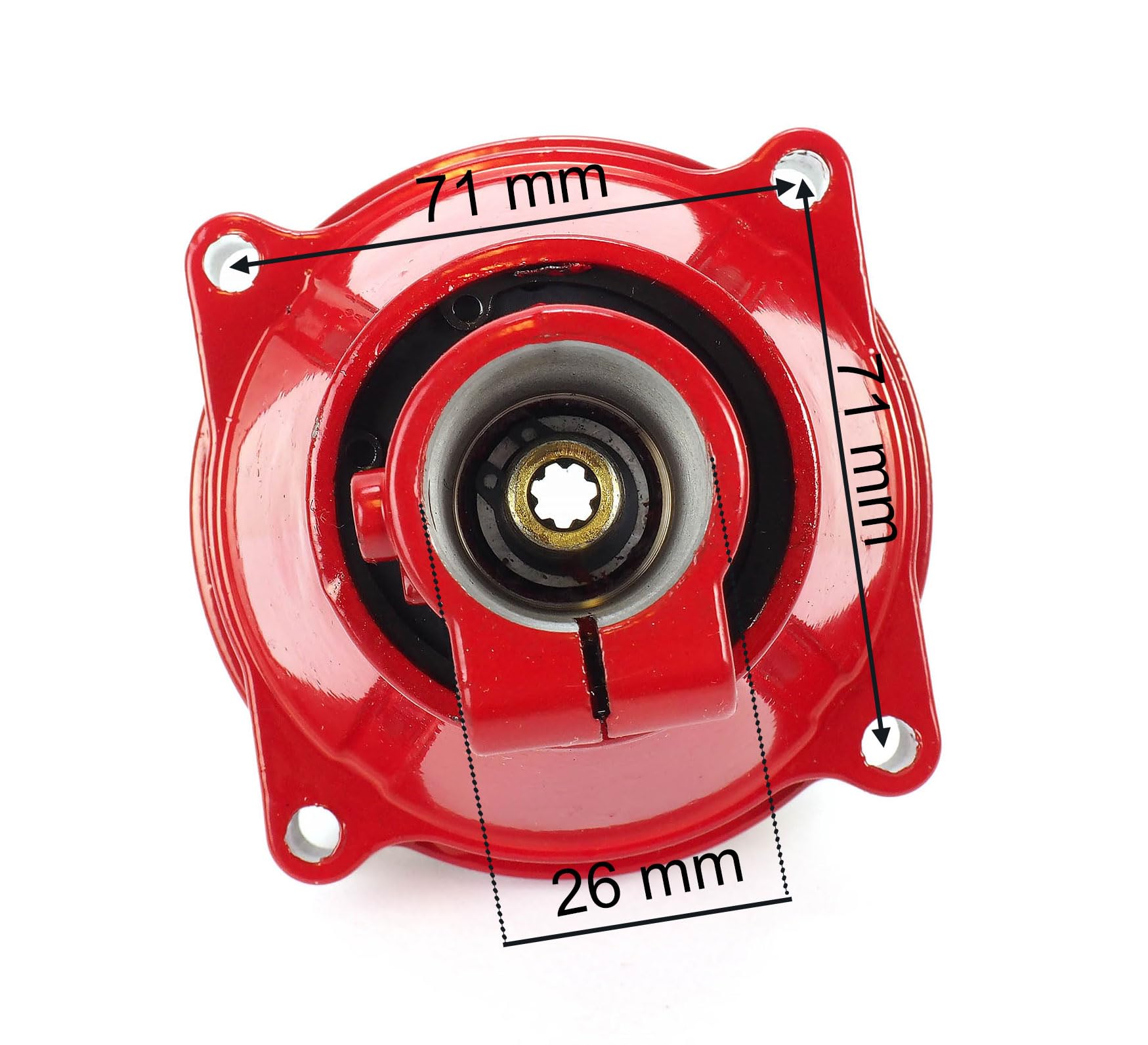 IMJ-Global Campana de embrague de 7 dientes | Diámetro 78 mm | Diámetro para tubo 26 mm | Distancia entre orificios 71 mm | para desbrozadora cortacésped universal | Pieza de repuesto