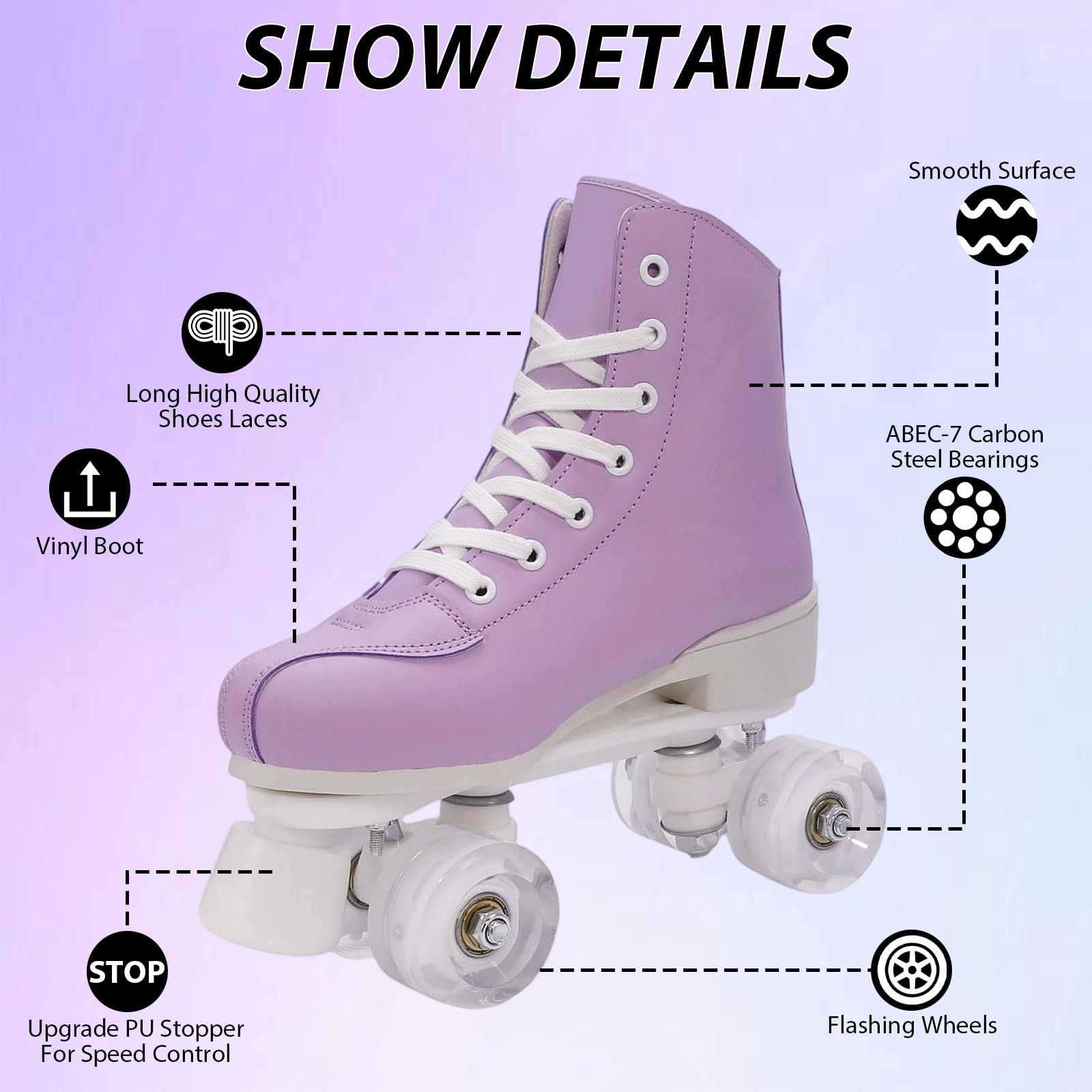 XUDREZ Patines de ruedas para mujeres y niñas, patines Derby para adultos, color verde menta, patines de cuatro ruedas para principiantes, al aire libre e interiores