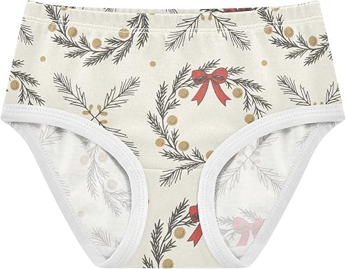 Girls' Underwear Christmas Bow-knot Plant Yellow Toddle Brief Panties 2T A2305450