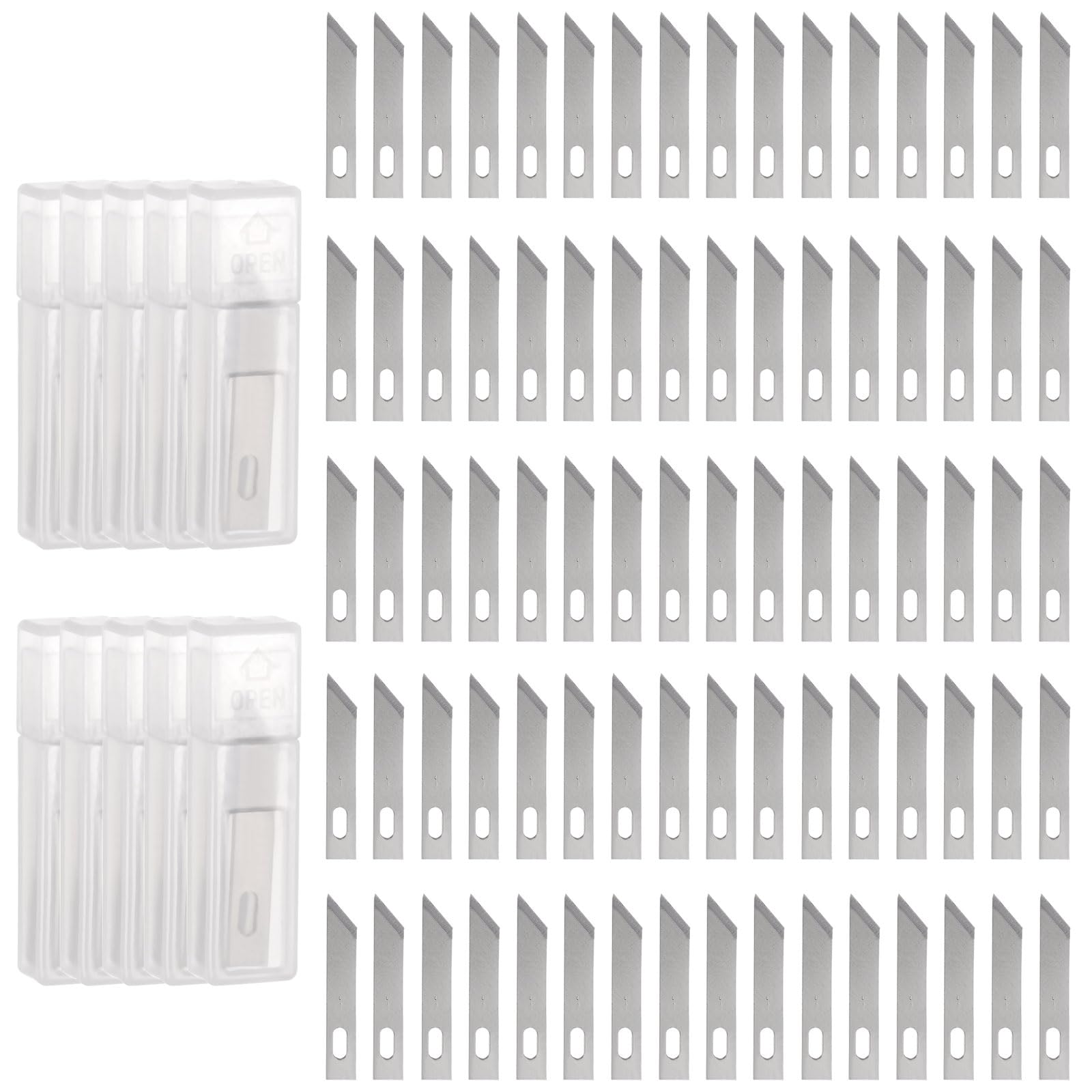 HARFINGTON 100pcs Exacto Knife Blades #1 Hobby Knife Replacement Blades Spare Precision Exacto Blades Hobby Knife Blade Refills for DIY, Art, Cutting, Carving, Scrapbooking, Stencil