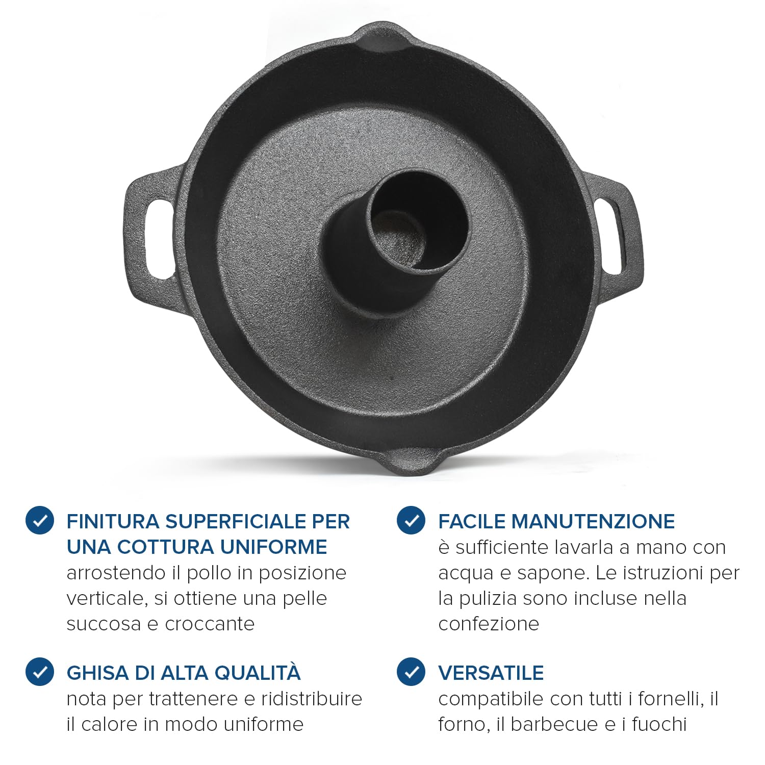 Joeji's Kitchen Supporto Pollo Alla Birra Roaster Stand - Ghisa Gira Arrosto Per Gourmet Barbeque Poultry Roaster Insert Supporto Per Kebab und BBQ