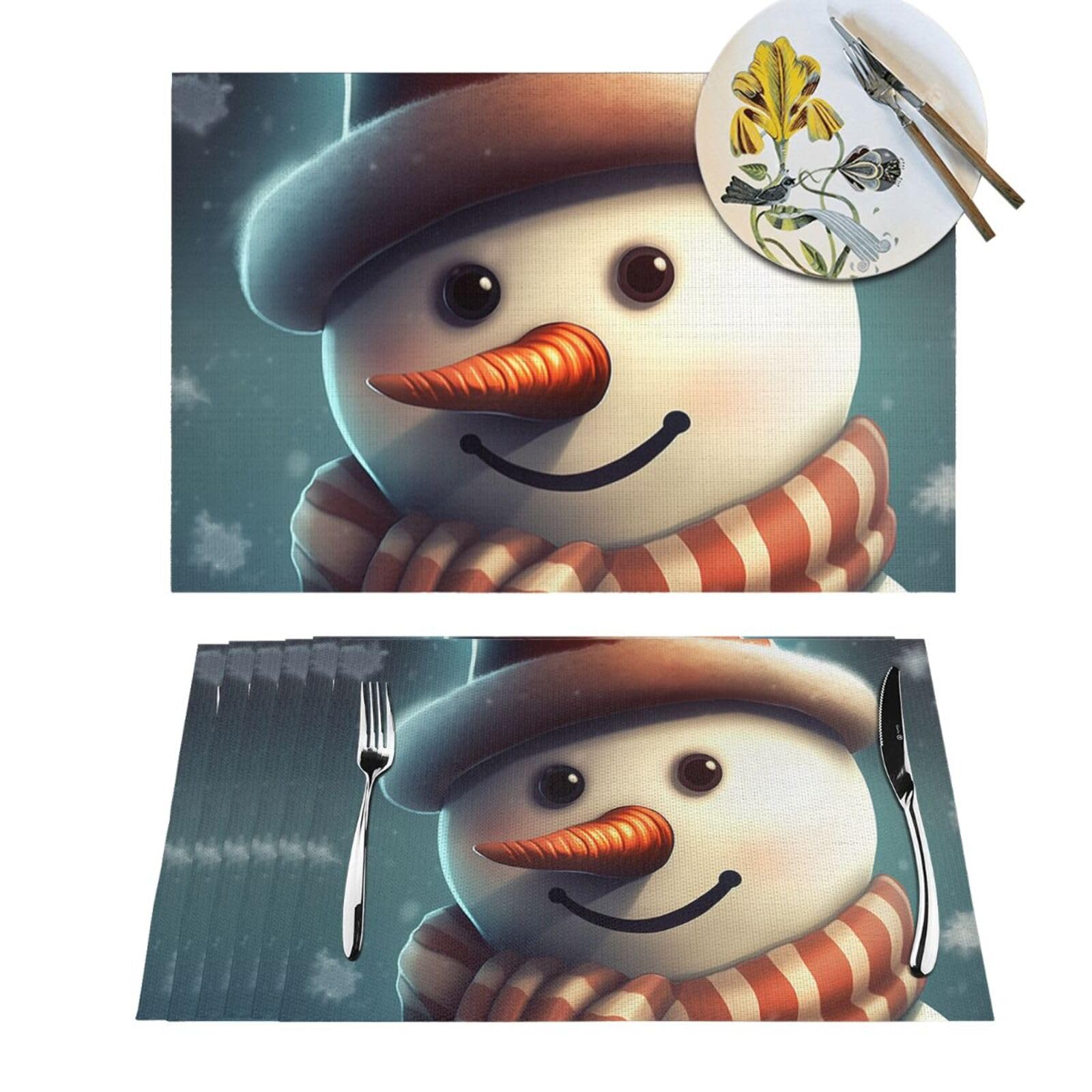 Set de table bonhomme de neige pour repas de Noël en famille et pique-nique