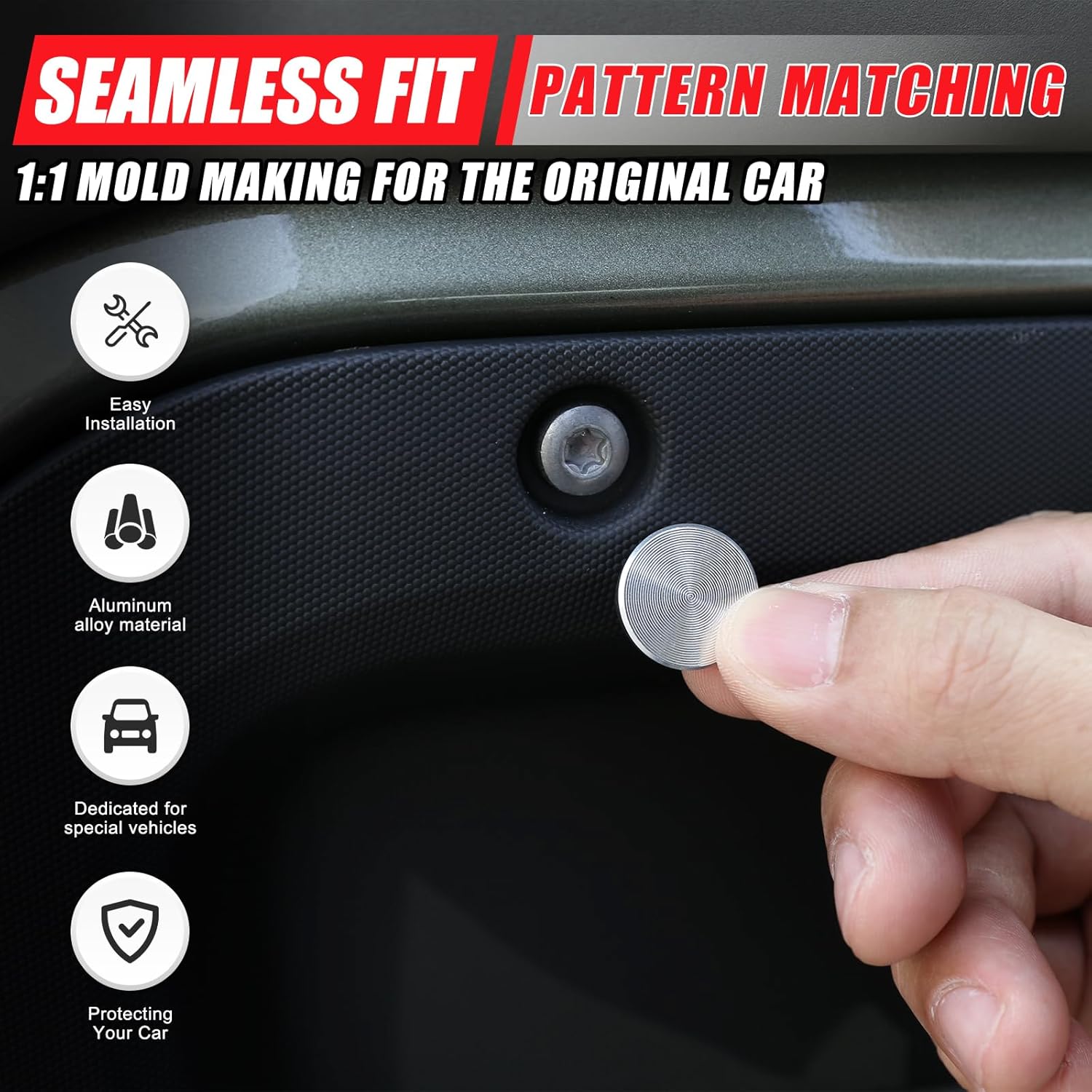 Screw Decorative Cover for 2020-2023 Land Rover Defender 110 Accessories, 56 PCS Aluminum Alloy Car Screw Protection Cover Trim (Defender 110 - for 4 Side Doors)