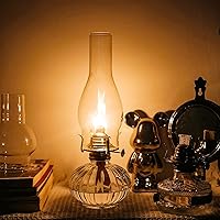 Vista 5 de Lámpara de aceite Chimenea Base de 3 pulgadas de 9 pulgadas de altura de queroseno Lámpara de repuesto de vidrio transparente alto