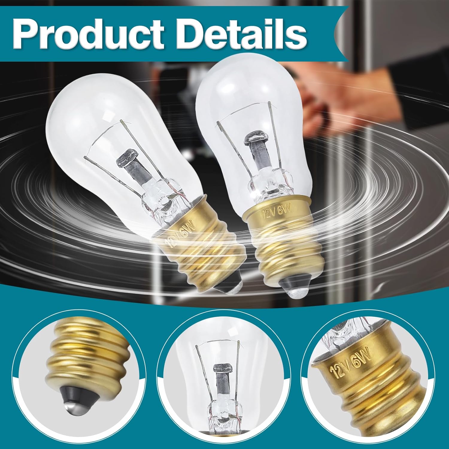2 Packs WR02X12208 6W 12V Refrigerator Light Replacement For GE ice/water dispenser light WR01X37886 AP3884244 PS1155189 AP7018679 PS16554837 wr02x12208
