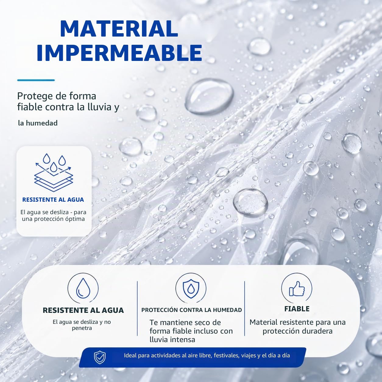 Travelfreund® Chubasquero Desechable Impermeable Transparente con Capucha Talla Única para Adultos
