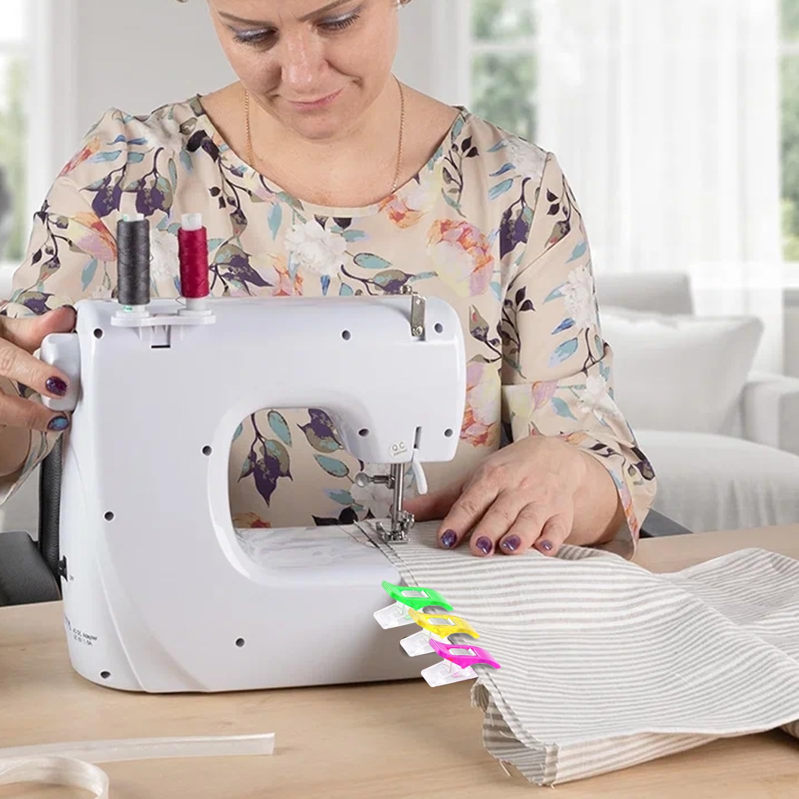 Mollette Per Cucito 50 Pezzi, Clip Cucito Multiuso, Plastica Trasparente, Pinze Fai Da Te In Tessuto, Set Cucito Premium