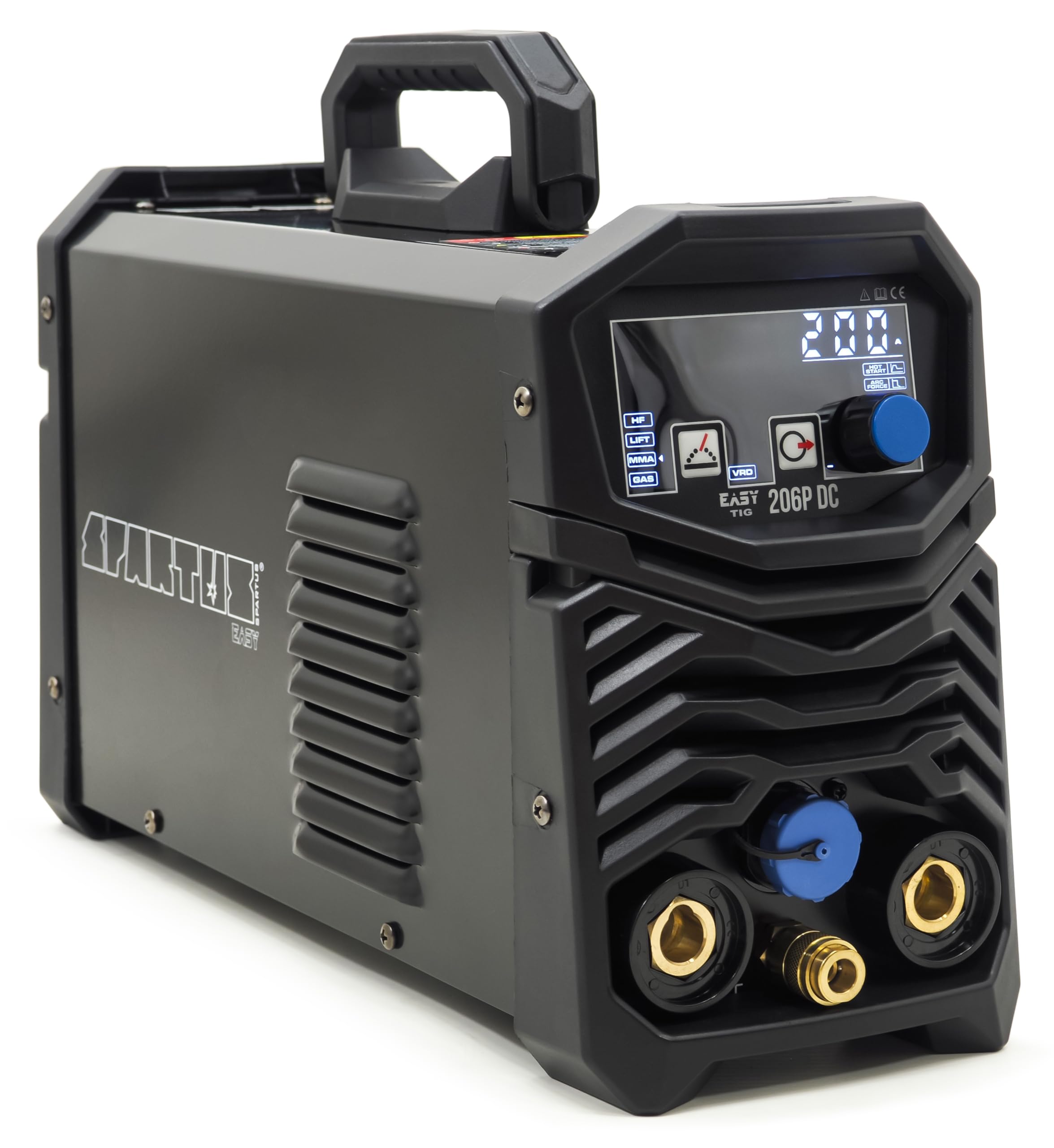 Spartus EasyTIG 206P DC WIG Schweißgerät Komplettset - 200A Inverter Schweißgerät mit Puls & Cold Weld - TIG Schutzgasschweißgerät 230V - Starter-Set sofort startklar - Bestschweissen.de