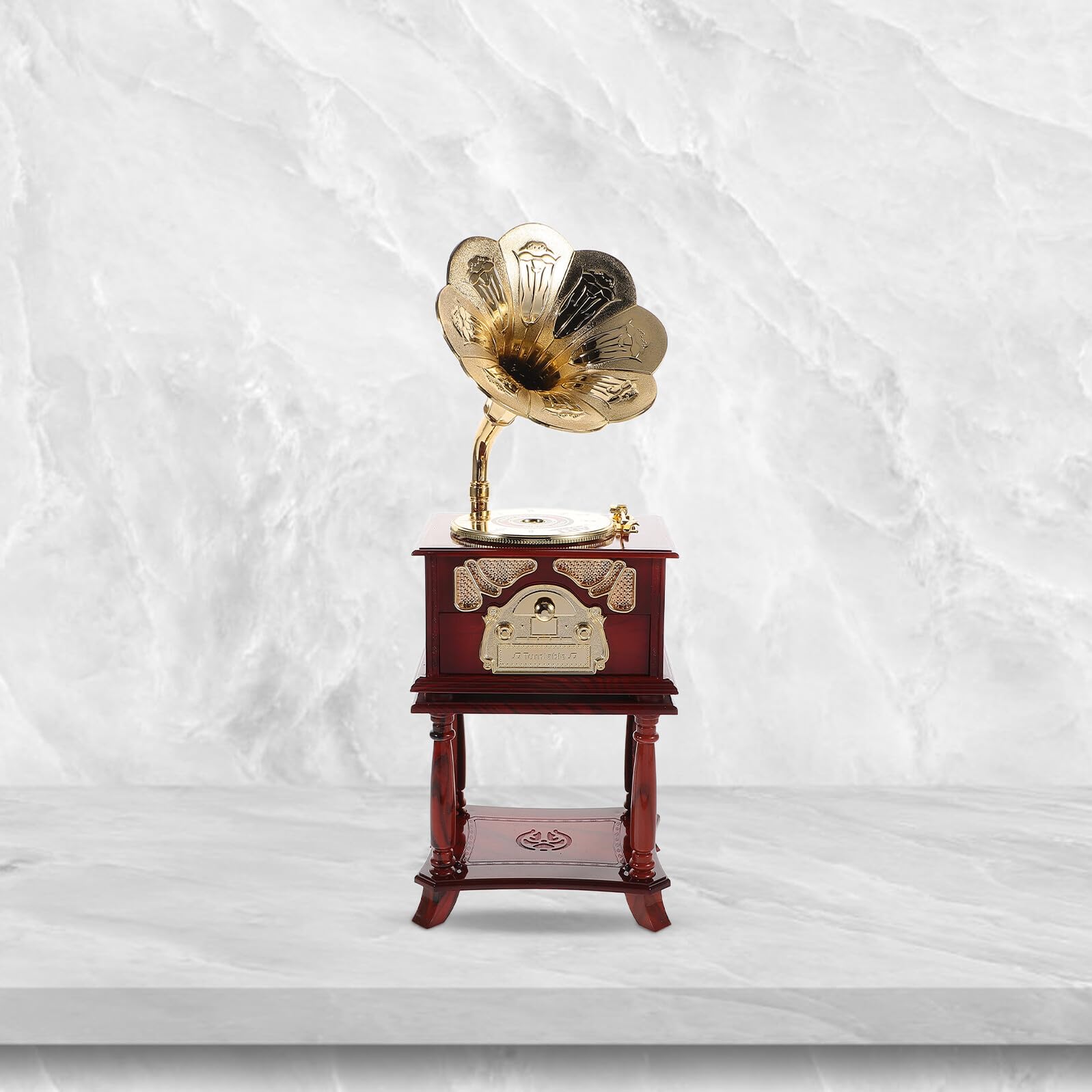 Alipis Retro Phonograph Spieluhr Kleiner aus Kunststoff und Metall