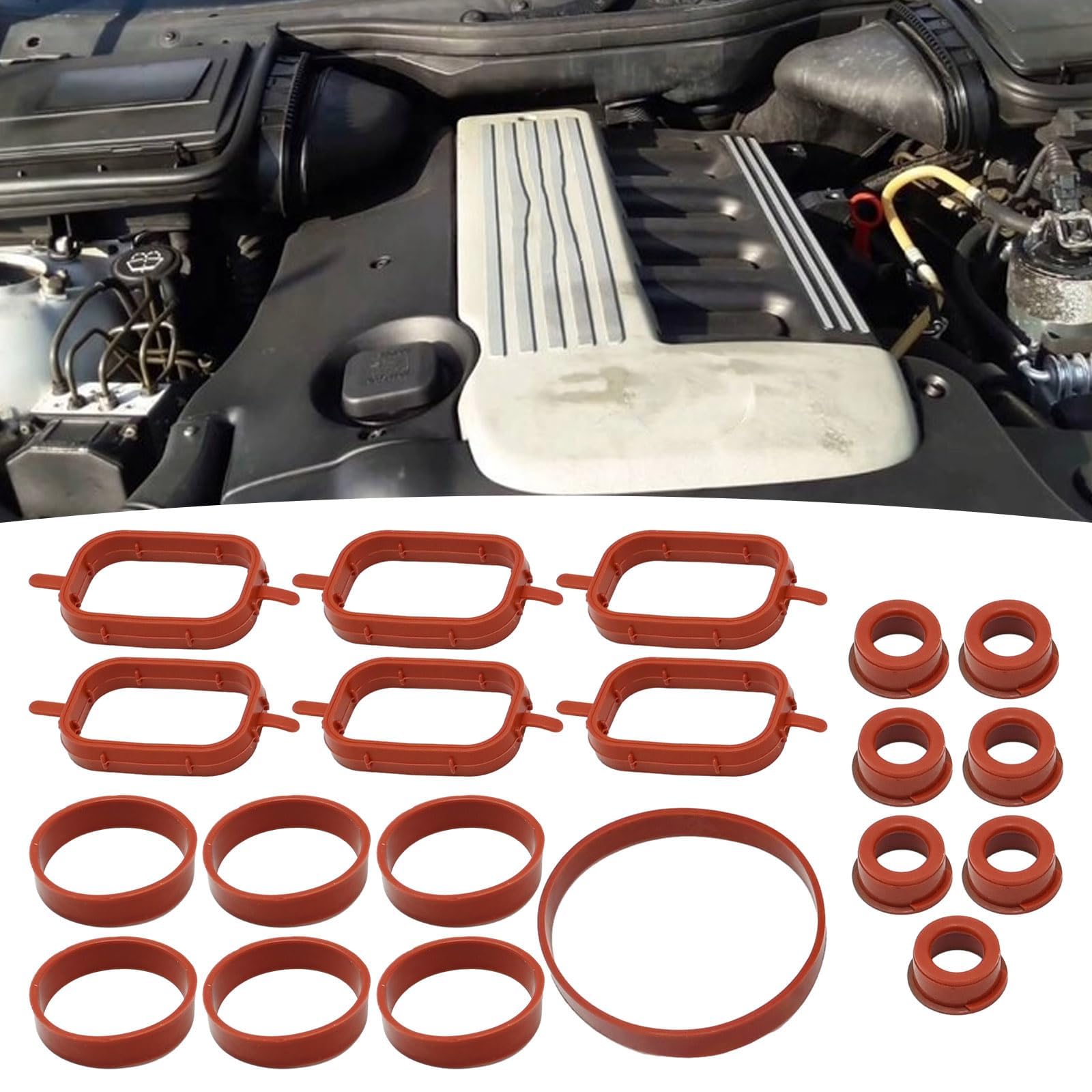 Hoypeyfiy 20 guarnizioni di ricambio per collettore di aspirazione, 11612246945, per BMW E53, E64, E66, E70, E83, E90, E91, E92, E93, 330 x D, 335d, sostituisce 11617790198 11612244 5439 11612246949