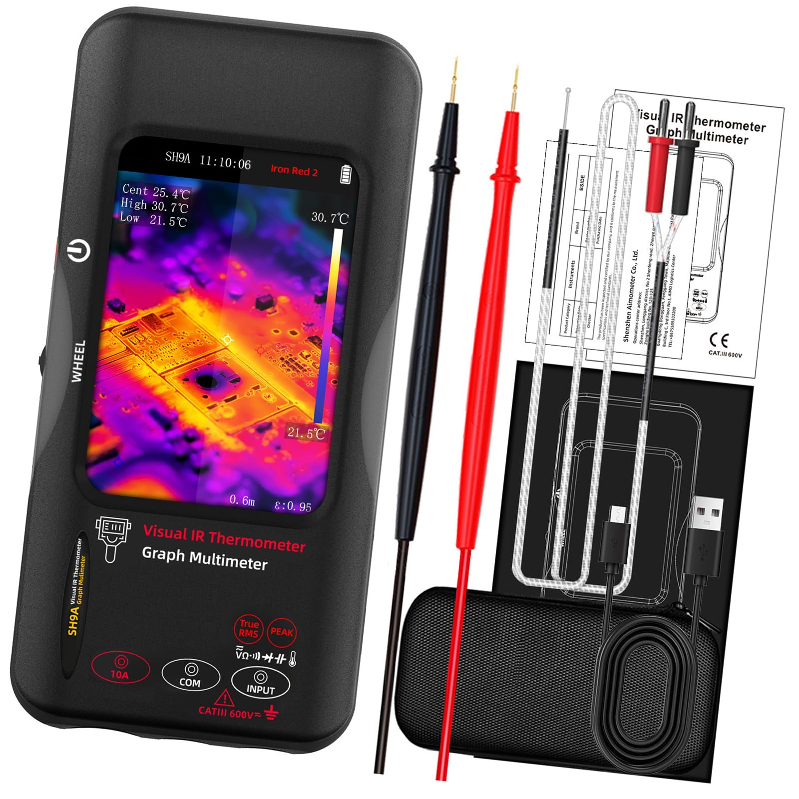 Handheld Thermals Imaging Device Integrated with Digital Multimeter High Accuracy for Automotive & Electrical Testing High Accuracy Multimeter
