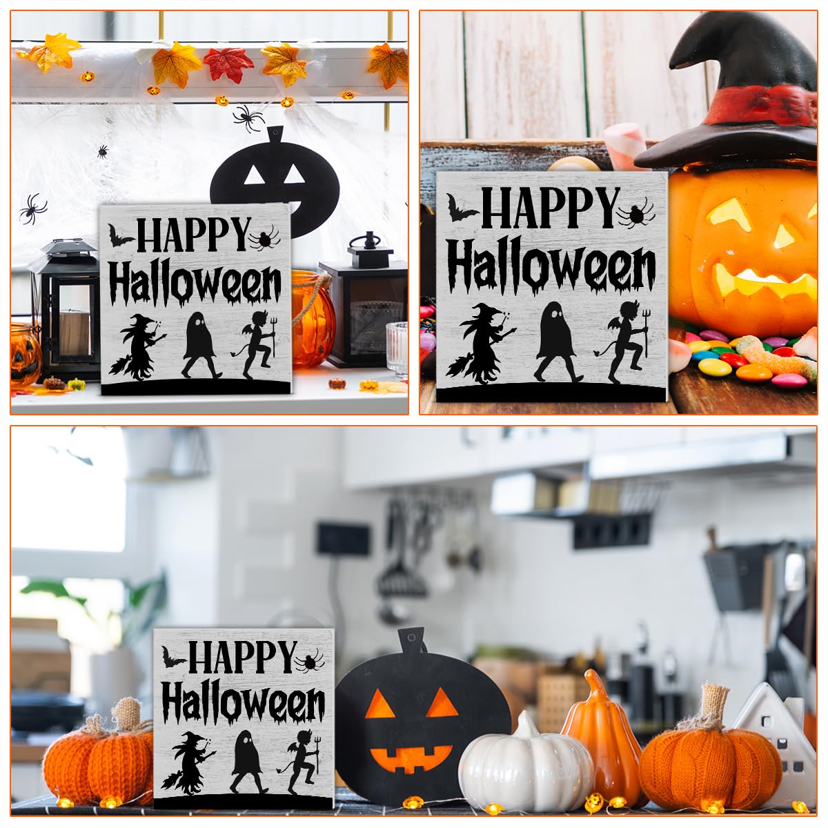 Kit Decoración Halloween 60 Piezas - Globos, Pancarta, Araña, Murciélago, Bruja, Calabaza