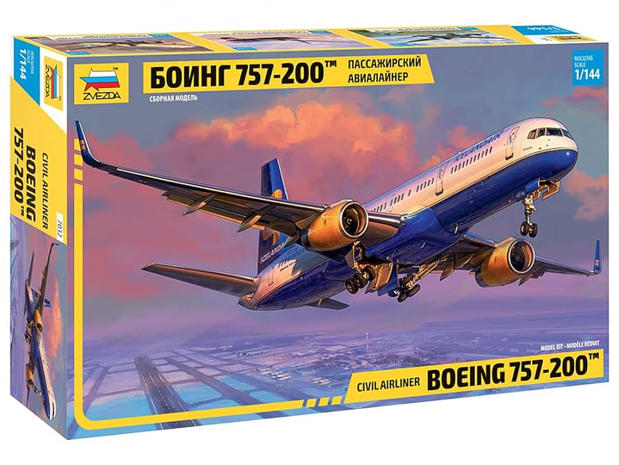 【未組立】Zvezda 1/144 Boeing 757-200 1:144 Zvezda Boeing 757-200 Airplane Civil Airliner 1982 Kit