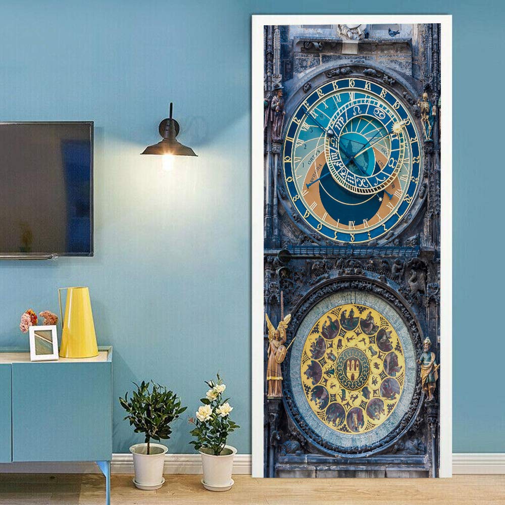 Sticker de porte trompe l'oeil Prague pour sublimer votre décoration de couloir