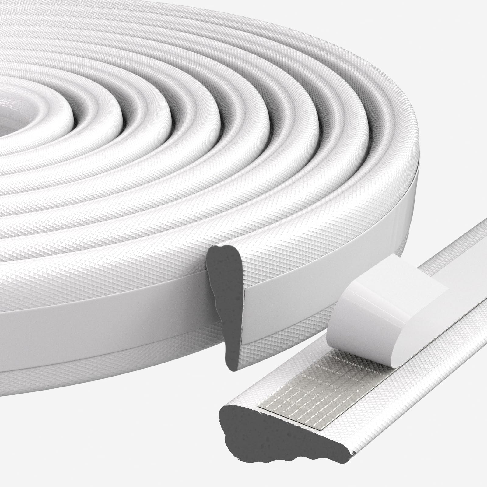 Photo 1 of 1 Pack*9.8 Ft Self-Adhesive Wedge Foam Window Weather Stripping Door Seal Strip, Soundproof Exterior Front Door Frame Gap Filler, Draft Stopper Foam Tape Noise Light Blocker (White)