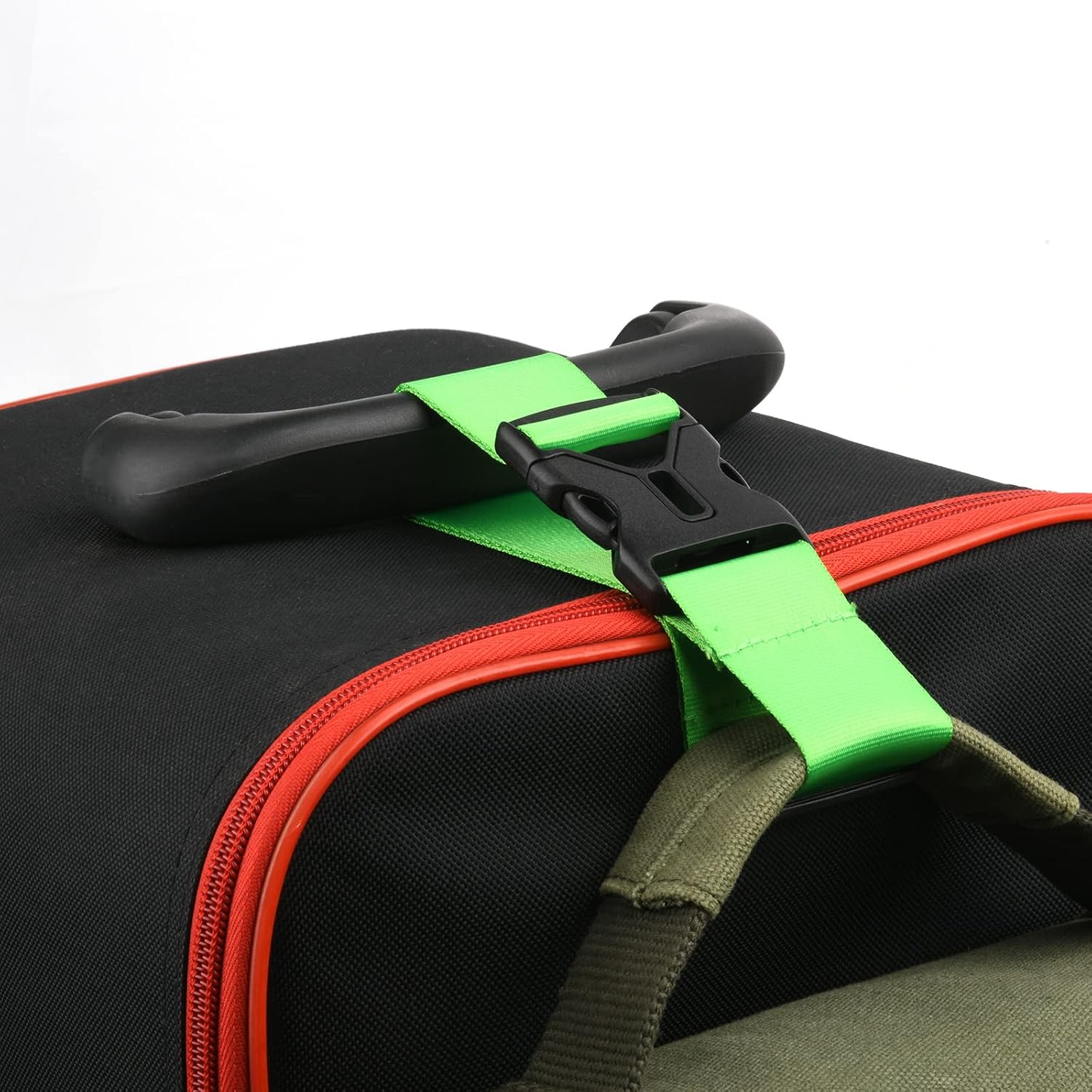 Cosmos Premium Nylon Add-A-Bag Travel Luggage Strap Belt with Quick Release Buckle (Fluorescent Green)
