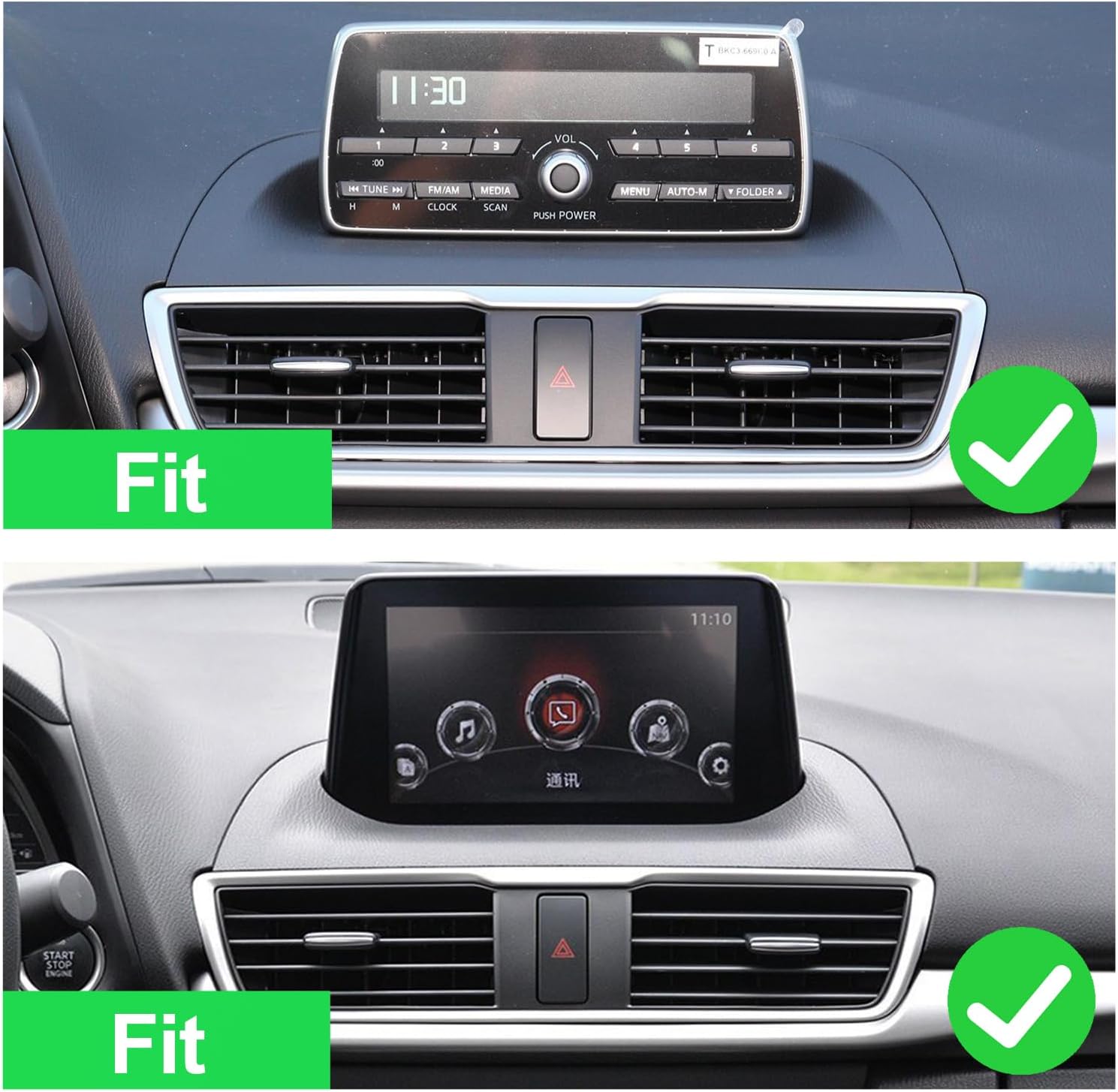2+32g android 12 double din car stereo for mazda 3 axela 2014-2019 with 9 inch touchscreen radio built-in wireless carplay/android auto/gps/bluetooth/fm/aux-in/swc/backup camera (with canbus)
