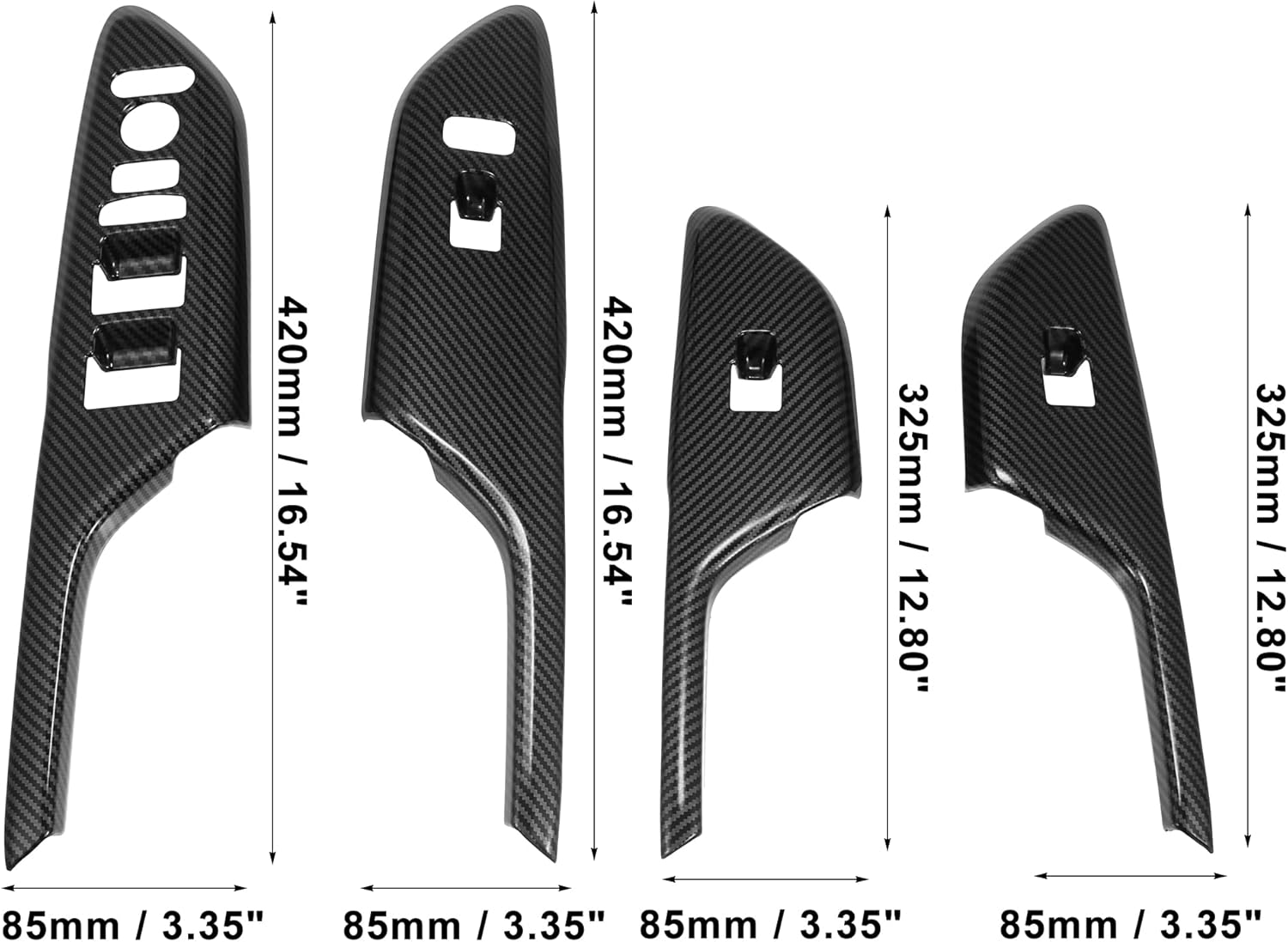 X AUTOHAUX Power Window Switch Control Panel Cover Sticker Trim for Honda Civic 2016-2021 ABS Carbon Fiber Pattern Black 4 Pcs
