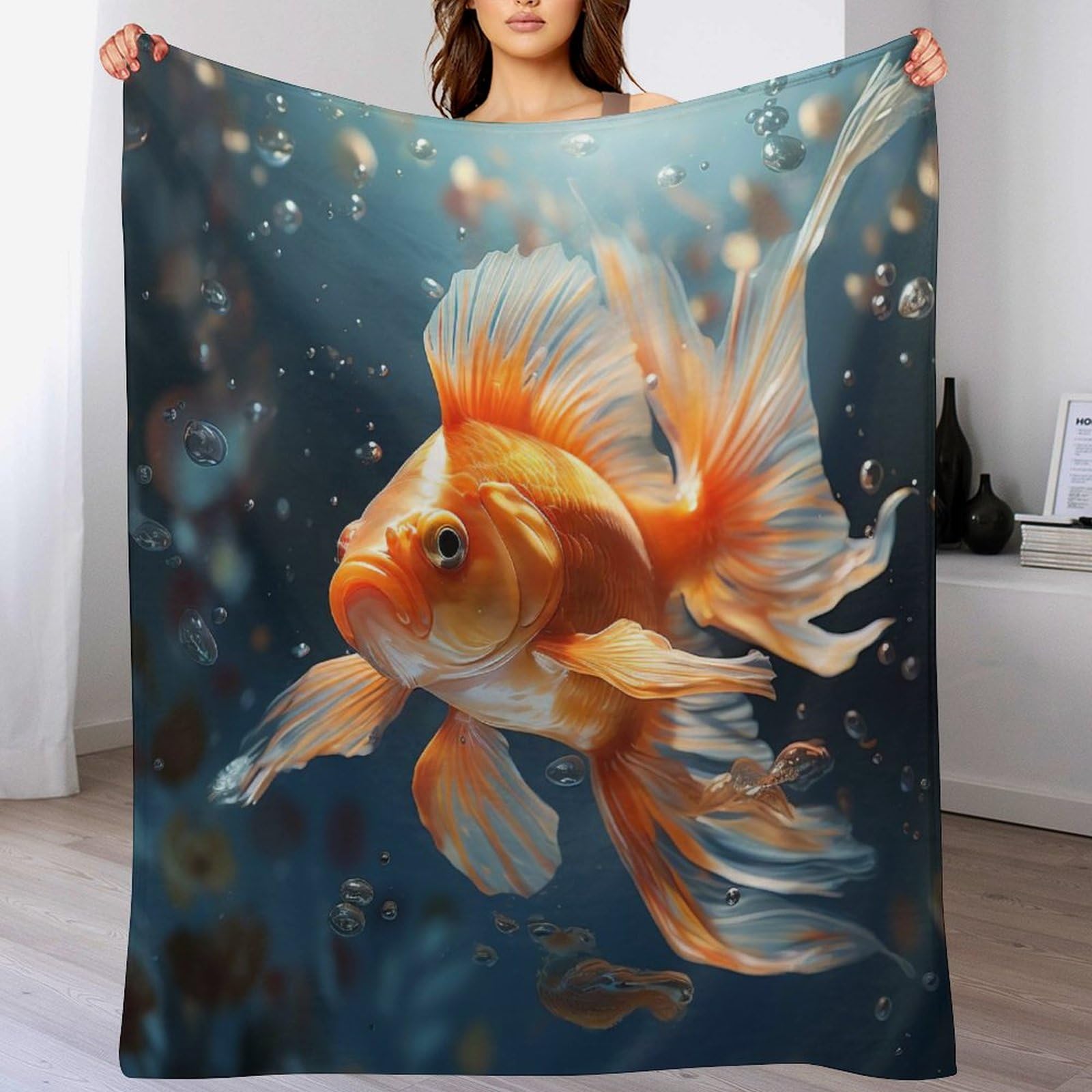 Couverture poisson douce plaid flannel toutes saisons lit canapé voyage