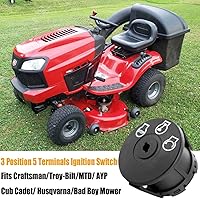 Vista 2 de Lawn Mower Ignition Switch with Key 5 terminals for MTD Craftsman Ariens Bad Boy Zero Turn Lawn Tractor 925-04659 725-04659 John Deer-e GY00191