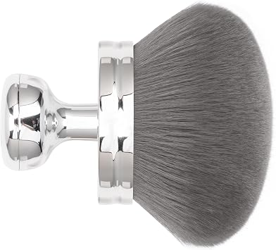 Blend & Blr Extra Large Body Makeup Brushes Self Tanner, Leg Makeup & Bronzer Self Tang Back Applicator, 4" Wide Oval Head Kabuki Brush with Drawstring Bag Silver