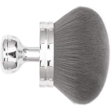 Blend & Blr Extra Large Body Makeup Brushes Self Tanner, Leg Makeup & Bronzer Self Tang Back Applicator, 4" Wide Oval Head Kabuki Brush with Drawstring Bag Silver