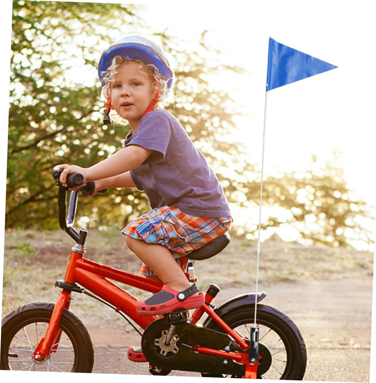 2Pcs Safety Bike Flags for Solid Fiberglass Poles Enhanced Visibility Bicycle Tail Flags for Increased Safety Easy Tool Installation for Summer Cycling