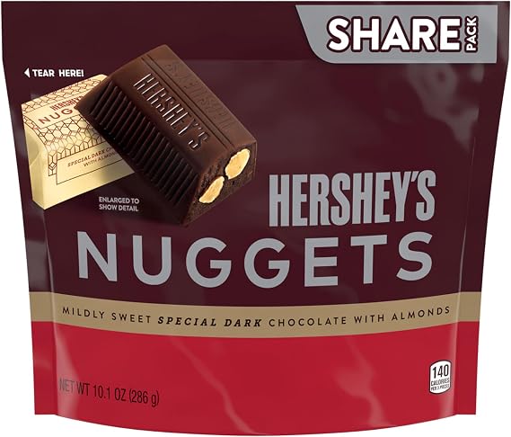 Hershey's Nuggets Dark Chocolate with Almonds Share Size - 10.1oz