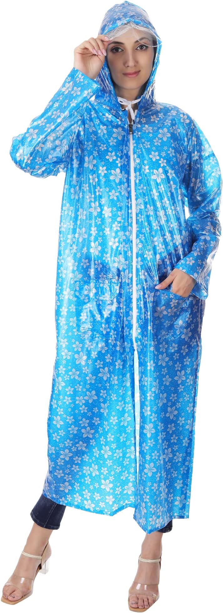 REXBURGStylish 100% Waterproof Stylish Women's/Girl Rain Coat/Rain Wear Absolute Comfortable and Made with 100% Water Proof Material.