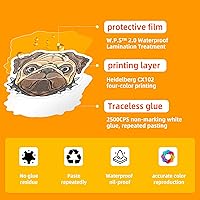 Vista 9 de The Dog Stickers 50 piezas de vinilo impermeable acuarela paquete de calcomanías de viaje para botella de agua, portátil, guitarra, patineta, coche