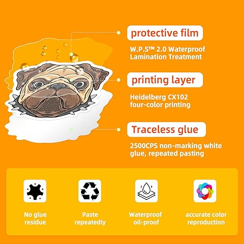 Miniatura 9 de The Dog Stickers 50 piezas de vinilo impermeable acuarela paquete de calcomanías de viaje para botella de agua, portátil, guitarra, patineta, coche,