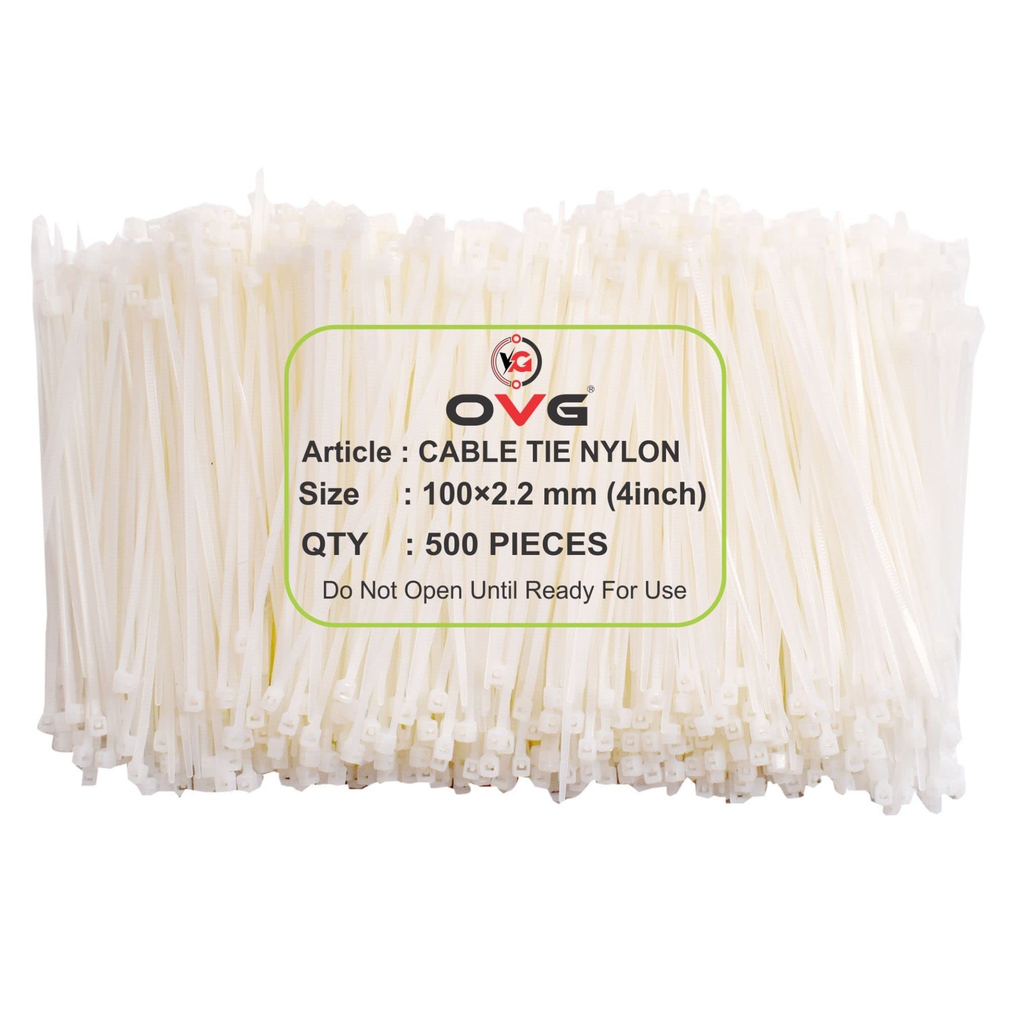 Sponsored Ad - Nylon Self Locking Cable Ties, White (100 mm × 2.2 mm, 4 Inch, Pack of 500 Pcs) Heavy Duty Strong Zip Ties Teeth Grip Fastener Organizer Tie