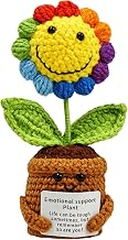 Handmade Crochet Flower Thank You Gift with Positive Card Office Decoration Craft Gifts Colleague Woman Mistress Teacher Gift Friend Original Birthday Gifts