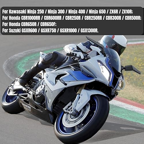 Miniatura 6 de Espejos retrovisores de motocicleta compatibles con GSXR 600 750 1000 | CBR300R CBR500R CBR600RR CBR1000RR EX250 EX300 EX400 EX650 ZX6R ZX10R -