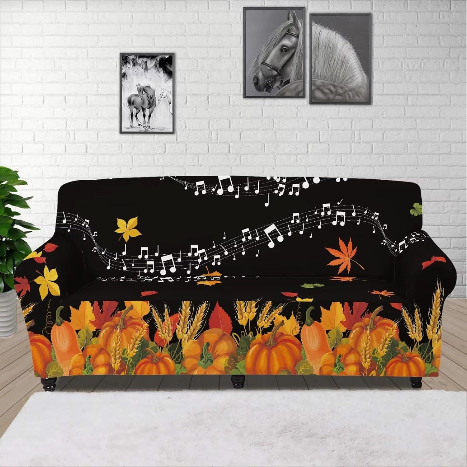 GIFTPUZZ Christmas Tree Print Sofa Slipcovers Stretch Sofa Cover Seat Cushion Couch Furniture Single Seat Sofa Cover Anti-Slip Cover Universal Sofa Cover for Armchair/Loveseat/Couch/Big Sofa