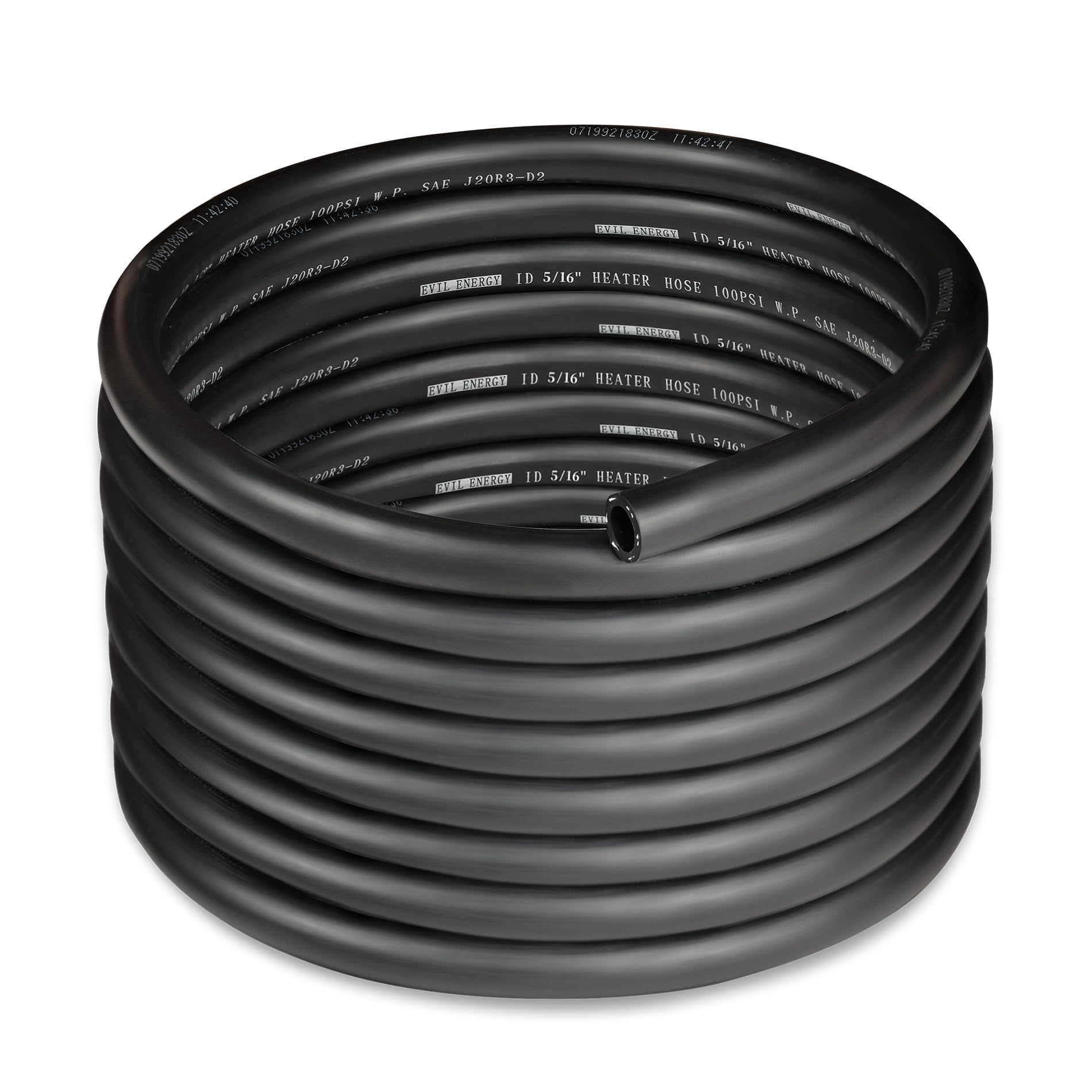 EVIL ENERGY 5/16" Heater Hose Coolant Radiator Straight 100PSI SAE 20R3 20FT Black
