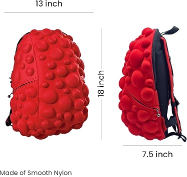 Madpax Bubble Hot Tamale Ultra Smooth Red Premium 15 Laptop Stylish Lightweight Backpack Carry On Unisex Casual Travel Commuter Bag for Men & Women