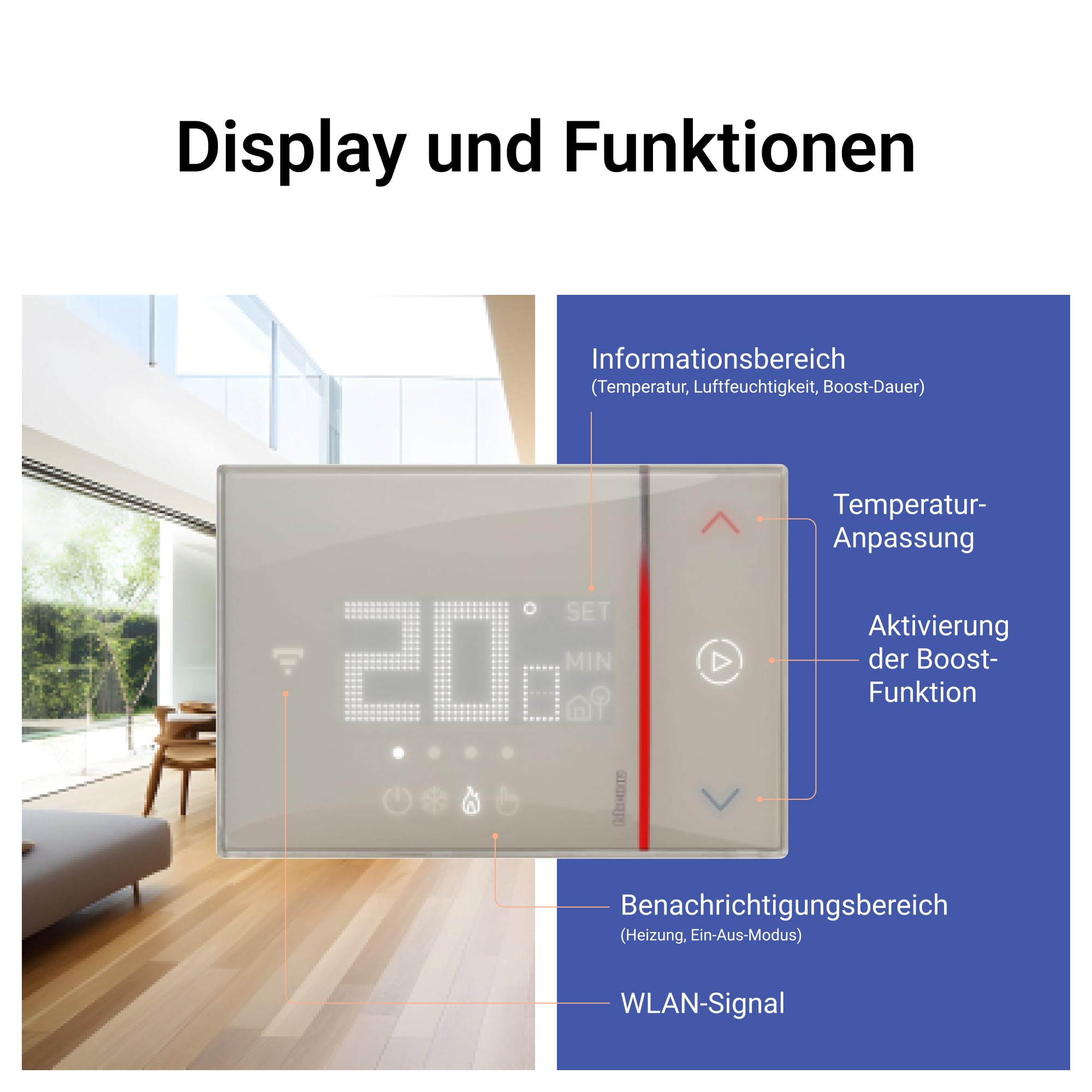 Bticino Termostato WiFi intelligente Smarther2 with Netatmo XM8002, Incasso, Sabbia - versione professionale