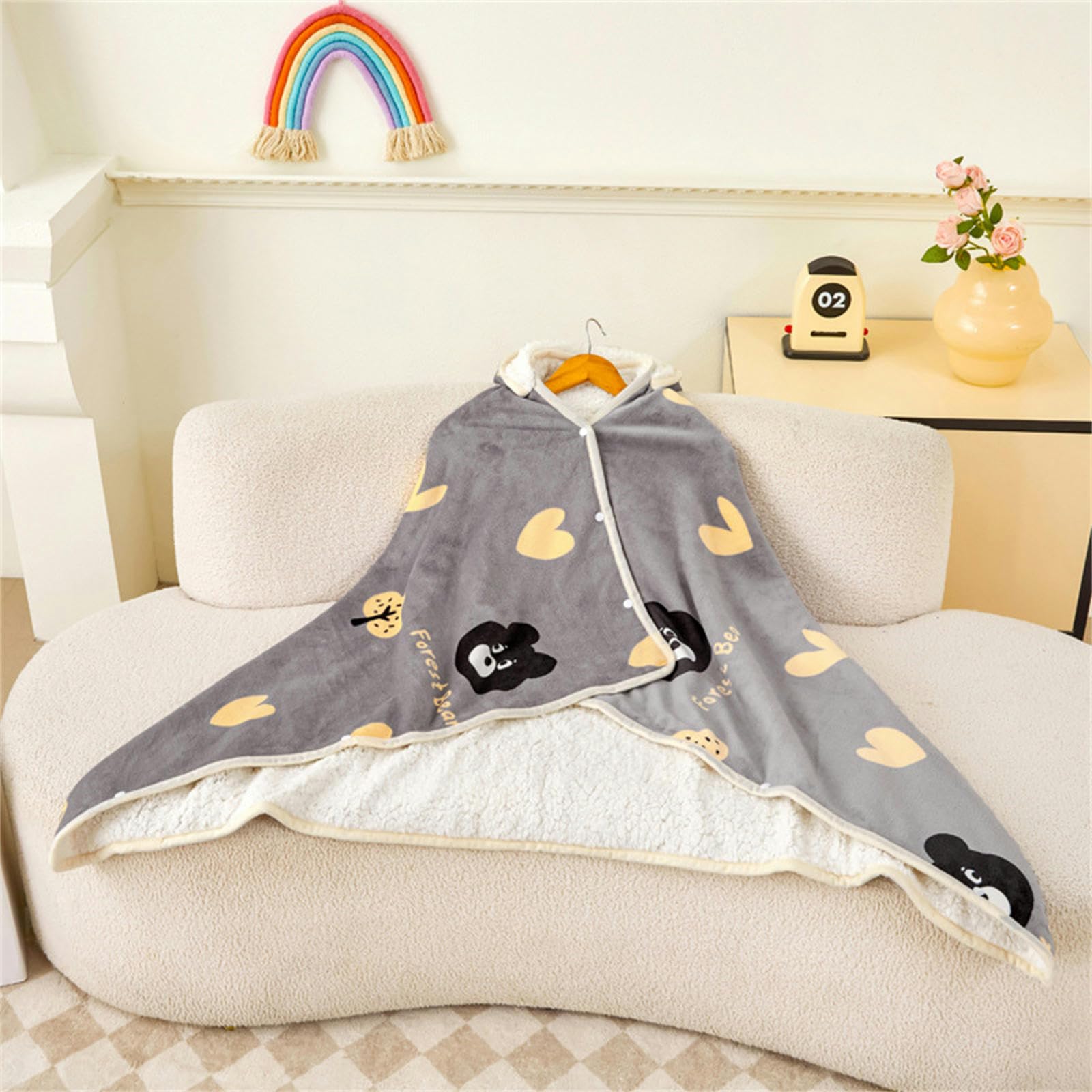Decken Hoodie Schaldecke Büro Kinder Mittagspause Decke Winter Verdickte Studentische Kapuze -schal -umhangdecke