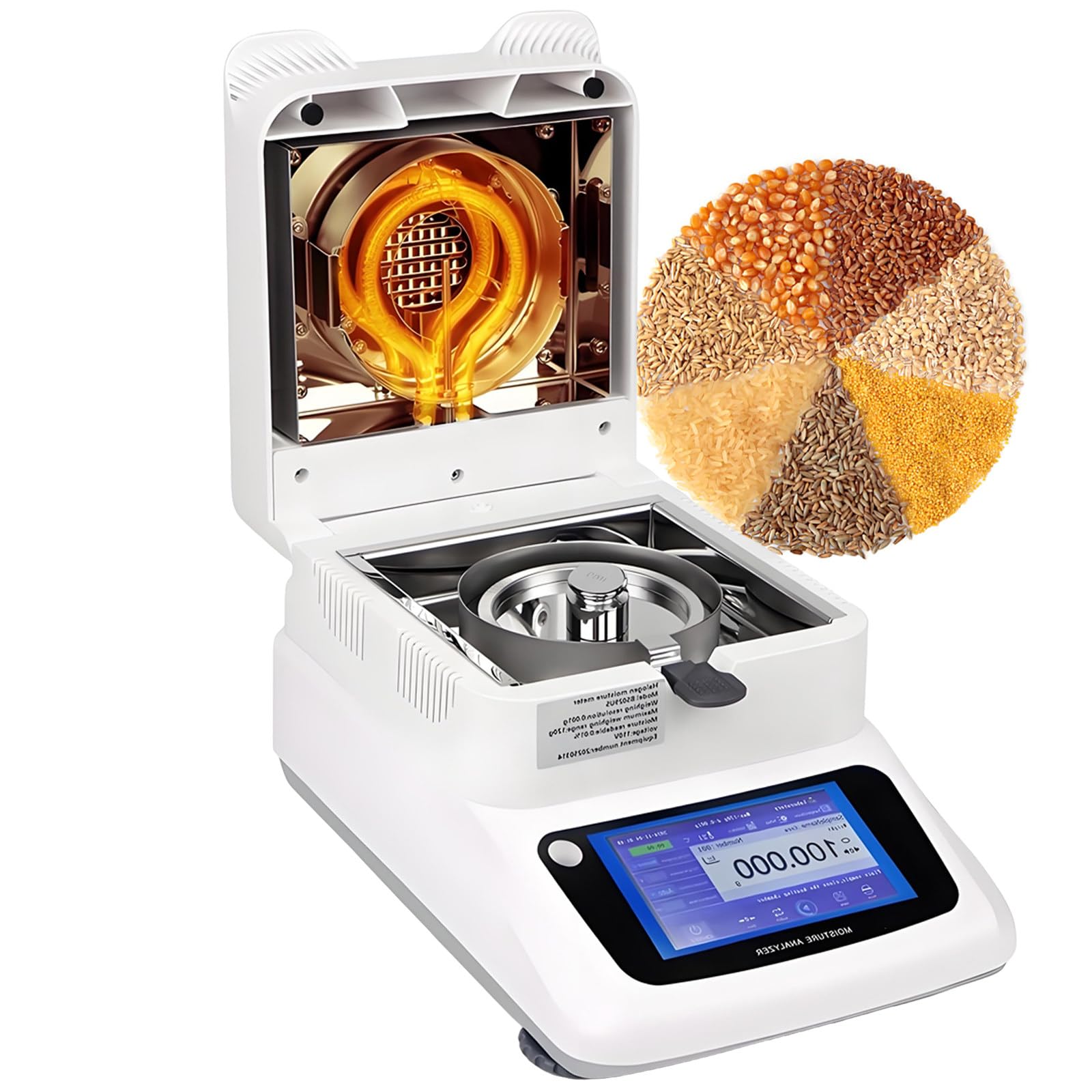 vnmudzeo Professional Moisture Analyzer,Lab Moisture Balance Meter,0001g/0002g/0005g High Precision,40-230°C Rapid Heating & Drying 0.001g