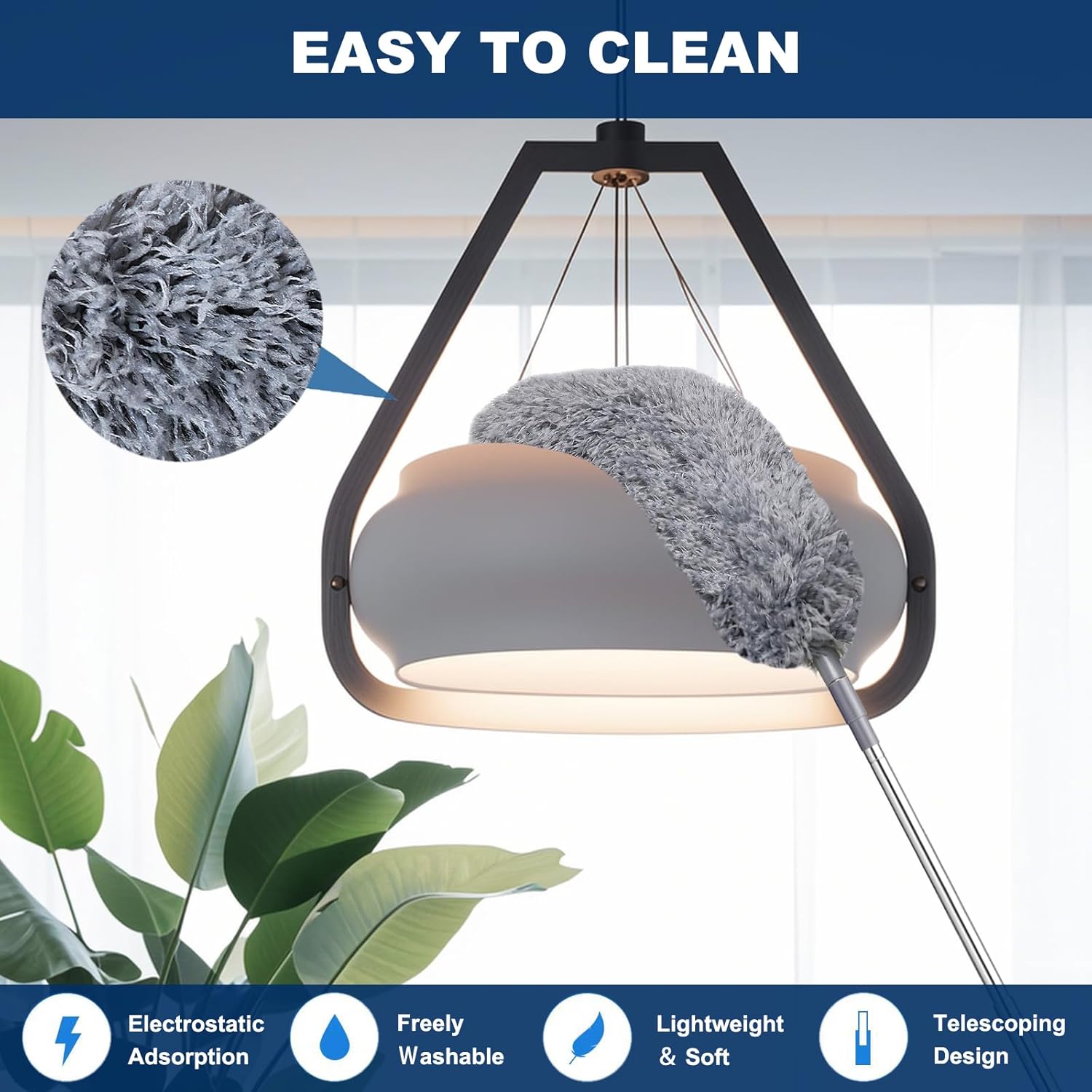 100 Inch Retractable Gap Dust Cleaner Cleaning Tools & Microfiber Feather