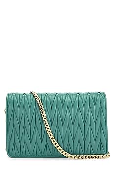 Amazon.com: Miu Miu, Pre-Loved Green Nappa Wallet On Chain