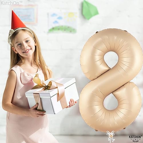 Miniatura 1252 de KatchOn, Globo dorado gigante del número 8 de 40 pulgadas, globo dorado del número 8 para decoraciones de cumpleaños de 8 años para niñas
