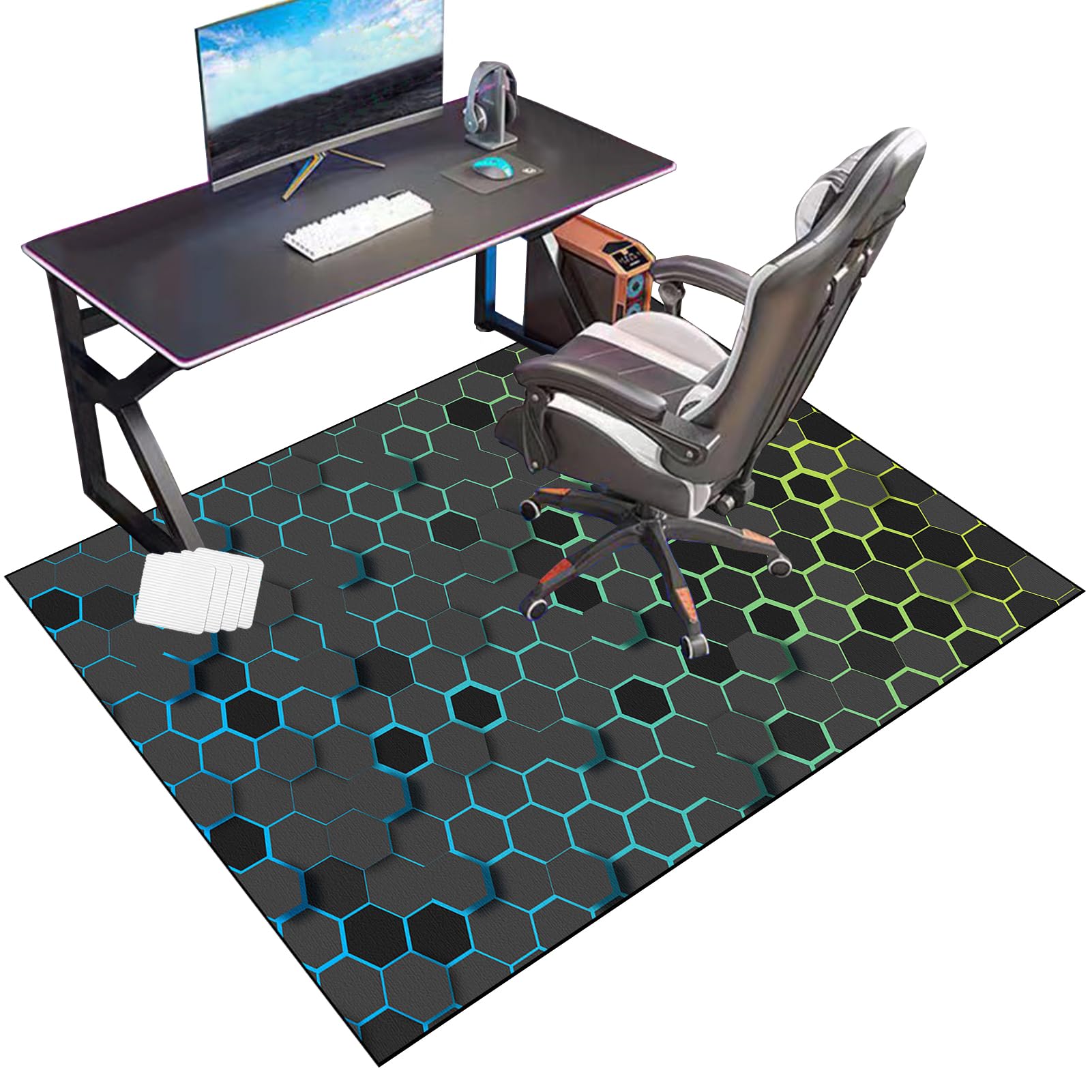 RxueSug Floor Protector Mat for Office Home Computer Gaming Chair Mat Carpet Protector Chair Mat Large Office Chair Mat for Hard Floor Non-slip Desk Chair Mat for Carpet Floors 120 x 140 cm