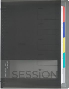 Maruman Session 26Ring Binder with Flexible Translucent Cover, B5 Size, 7.17 x 10.12, Includes 5 Erasable Tabbed Dividers and Storage Pocket, Holds up to 120 Sheets, Black, Made in Japan
